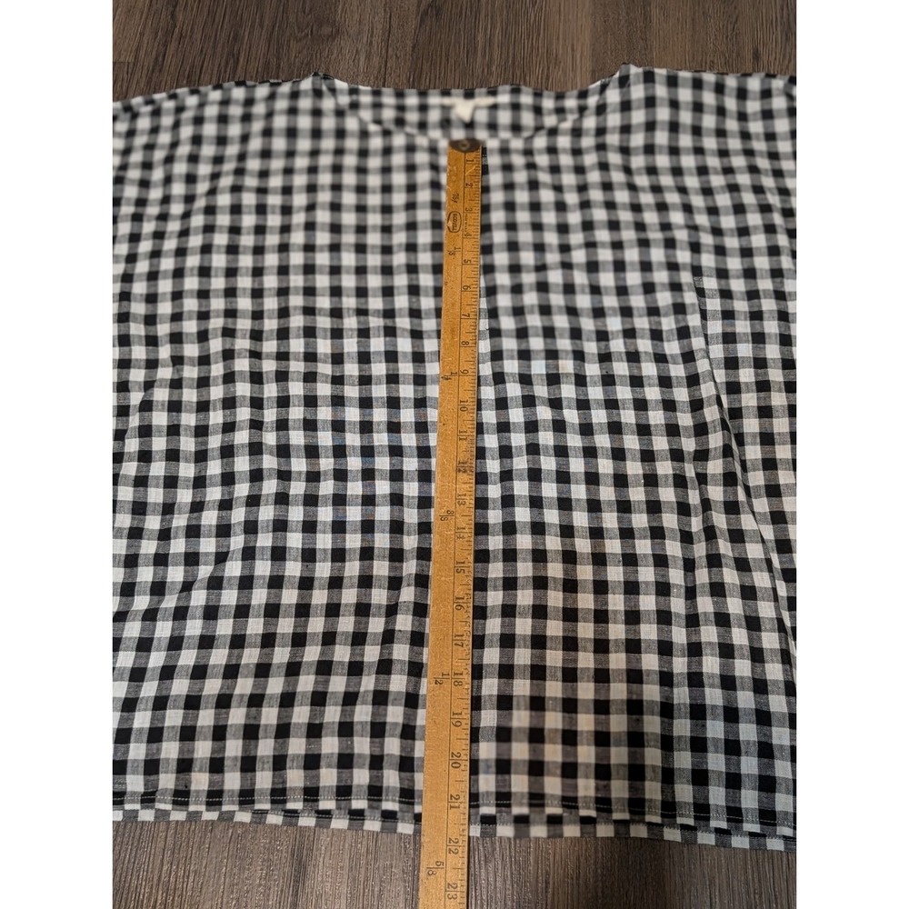 Eileen Fisher Black and White Gingham Boxy Blouse - Picture 5 of 5